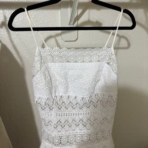 Charo Ruiz White Lace Mini Dress